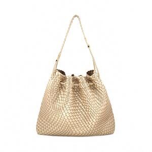 NEW BC HANDBAGS kara woven bag in champagne